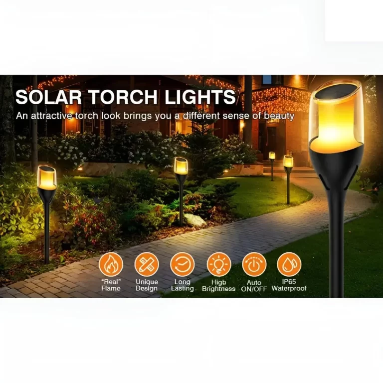 12 LED Flickering Flame Mashaal Solar Lamp 3