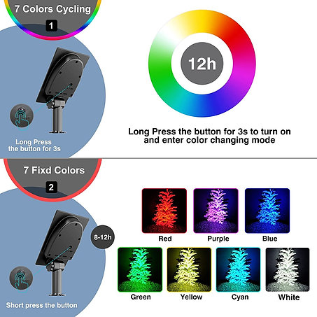 Color Changing 7 Led Waterproof Outdoor Garden Spot Light 2