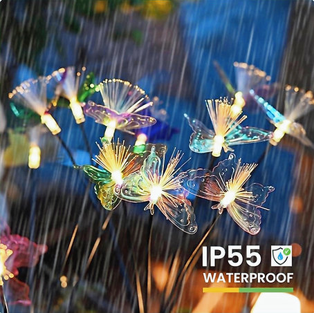 Fibre-optic Butterfly Solar Lights Warm White 2