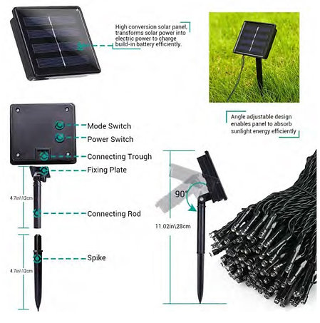 Solar 200 Led Multi Color Fairy String Light SSL-200-MC 5