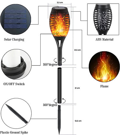 Solar Flickering Flame Mini Mashaal Light SFL-12W 2