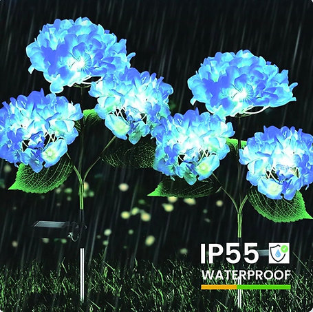 Solar Garden Light - Hydrangea Flowers (Blue) 2