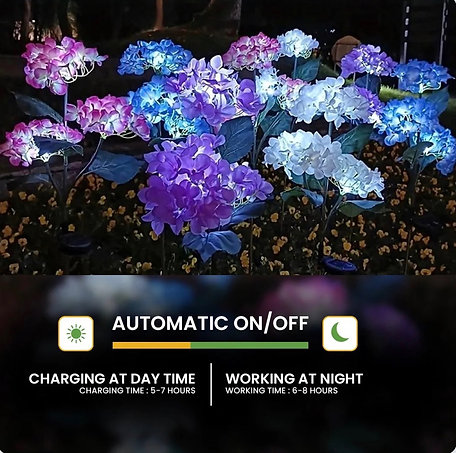 Solar Garden Light - Hydrangea Flowers (Blue) 3