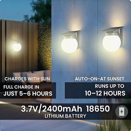 Solar Wall Light (Warm White) 2