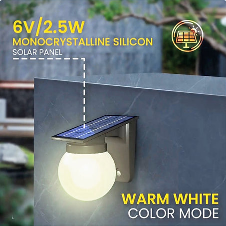 Solar Wall Light (Warm White) 3